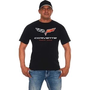 JH DESIGN GROUP Men's Chevy Corvette T-Shirt with C6 Series Logo, Black Sz 3 xl~